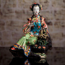 China Wucai Porcelain Pottery Classical Beauty Belle Lady Girl Women Statue A002