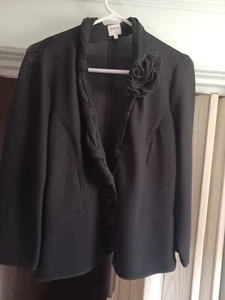 Armoni Collezioni womens open knit cardigan Nylon Elastane size 12 black - Picture 1 of 11