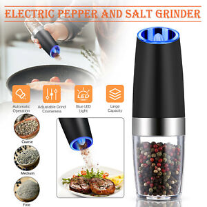 Automatic Gravity Electric Salt Pepper Grinder LED Light Adjustable Coarseness