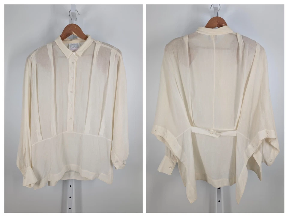 Camisa Poncho Blusa Eduardiana Campesina Christine Albers para Bonwit Teller De Colección Años 80 Foto 1 de 4