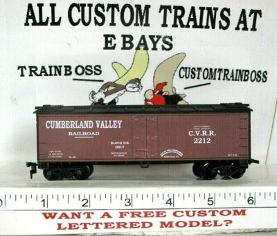 HO SCALE CUSTOM LETTERED EARLY CUMBERLAND VALLEY REEFER PG 17 AVAIL IN O SCALE - Image 1 of 4