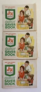 S & H Green Stamps Quick Saver 3 Books With Stamps Not Complete - Picture 1 of 12