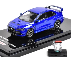 Hobby Japan 1:64 Scale Blue Evolution X EVO 10 Engine Car Model Diecast Metal - Picture 1 of 2