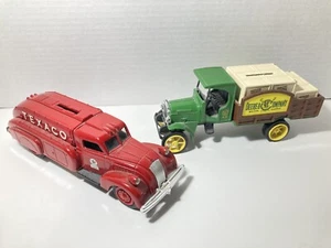 ERTL Texaco & DEERE Die Cast Truck Coin Banks Key Red Green *Collectible* 1990’s - Picture 1 of 11