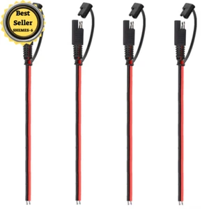 4 PCS 12V SAE TO SAE Quick Disconnect Extension Cable With DC Connection Cord Pl - Picture 1 of 11