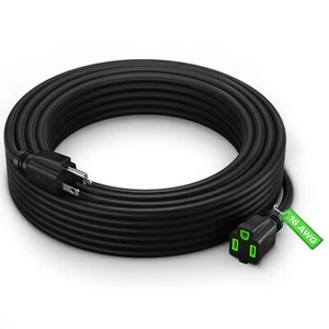 Maximm Extension Cord 15 Ft Black Power Cords Indoor/Outdoor 16 Gauge Wire He... - Picture 1 of 7