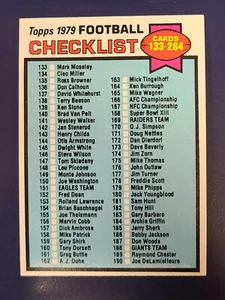 1979 Topps Football Card #232 Unmarked Checklist 133-264 - Picture 1 of 2