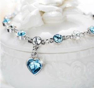Silber Armband Zirkon Armkette Damen Arm Schmuck Geschenk Idee Tochter Mutter - Bild 1 von 9