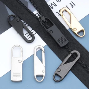 2x Universal Metal Zipper Pull Slider Puller Zip Head Broken Repair Replacement - Picture 1 of 17