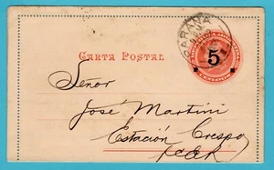 ARGENTINIEN Postbriefblatt 1906 Parana nach Estacion Crespa entre rios - Bild 1 von 3