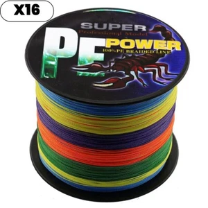 16 Strands 100m-2000m Multi-Color Hollow Dynema Braided Fishing Line 20LB-500LB - Picture 1 of 9