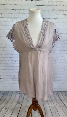 Vertigo Paris Sheath Dress Silk Womens XS Short Sleeve Dusty Pink - Image 1 of 4