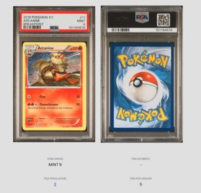 *** POP  7 *** Arcanine 11/122 Breakpoint - PSA 9 - Image 1 of 3