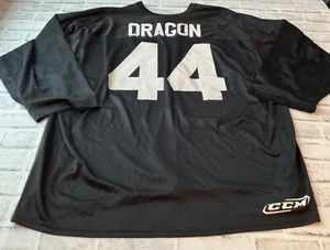 Men's Vintage CCM 90's 44 Dragon Black Jersey Sz Mens XXL TTG EEG - Picture 1 of 5