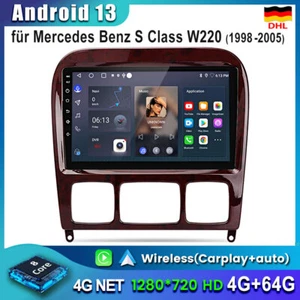 8-Kern 9"Android 13 GPS Autoradio CarPlay für Mercedes S Klasse W220 C215 4+64GB - Bild 1 von 13