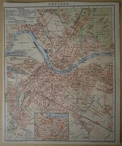 Dresde, mapa alemán, 1895. - Imagen 1 de 1