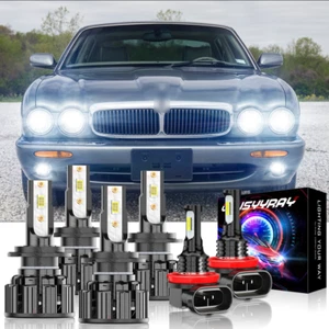Fit Jaguar XJ8 1998-2003 6pc CSP LED Headlight High/Low Beam + Fog Light Bulbs - Picture 1 of 12