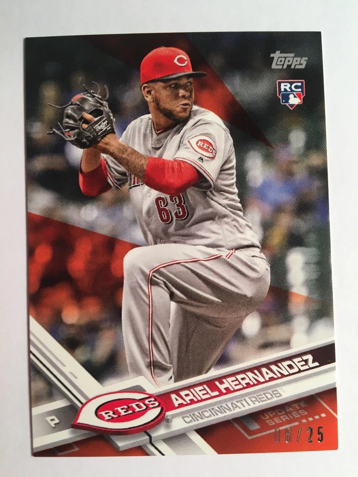 2017 Topps Mini Orange Parallel Ariel Hernandez Reds RC US48 #’d /25 Low S&H - Image 1 of 1
