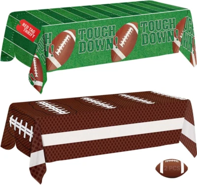 Decoraciones de fiesta de fútbol - Pack de 2 manteles de fútbol de plástico, tuc desechable Foto 1 de 4