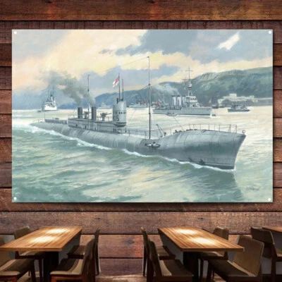 British K-15 Submarine Posters & Prints Wall Charts Military Art Flag Home Decor - Image 1 of 4