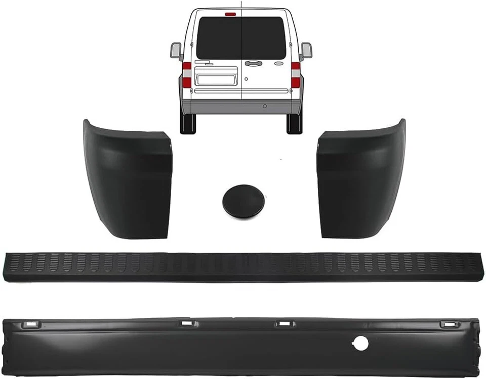 REAR BUMPER AND BUMPER COVER WITH END CAPS FITS FORD TRANSIT CONNECT 2002-2013 - Image 1 of 1