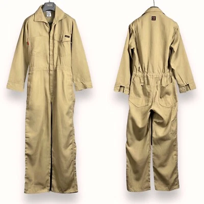 WORKRITE FR Flame Resistant  APTV 4.1 Jumpsuit Coveralls Mens S Zip Beige Nomex - Image 1 of 4
