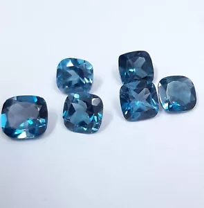 AAA Qualität London Blautopas facettiertes Kissen 5x5 lose Edelsteine für Schmuck - Bild 1 von 2