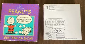 1988 Hallmark Peanuts Snoopy & Gang Schreibtischkalender mit Box unbenutzt - Bild 1 von 3