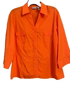 Blusa Chico's Cuello en V Abotonada Manga Larga Naranja Talla 3 - Imagen 1 de 10