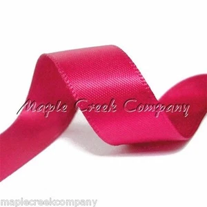 5 yardas de cinta satinada doble cara rosa fucsia 5/8"" 5 yardas cuidadosamente enrollada - Imagen 1 de 3