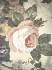 Jay Yang Jacquard Cotton Floral Fabric Cream Olive Tan Roses 1 Y B5 - Picture 1 of 9