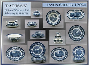 PALISSY "Avon Scenes 1790" Teile zur Wahl: teller platte schale tasse worcester - Bild 1 von 49