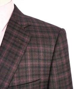 $995 Samuelsohn Plum gingham Wool Blazer 42R - Picture 1 of 9