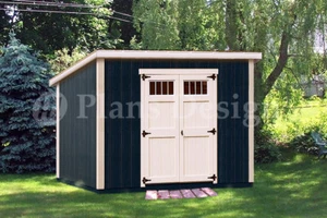 6' x 10' Schuppen Pläne, modern #D0610M, Materialliste und Schritt-für-Schritt-Anleitung - Bild 1 von 2