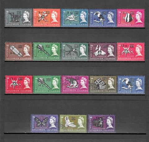 BRITISH SOLOMON ISLANDS 1966/67 SG 135b/52b USED Cat £9.50 Cover