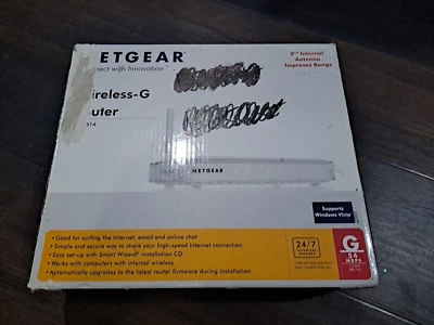 🛜Netgear Wireless-G Wifi Router WGR614 v9 54 Mbps 2.4GHz 4 ports - Image 1 of 4