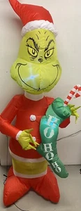 Gemmy Dr Seuss El Grinch Navidad Inflable 5 pies Césped Adorno Usado - Imagen 1 de 4