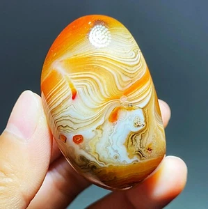 Cristal de ágata de encaje con bandas de seda pulida natural 58 g Madagascar C332 - Imagen 1 de 9
