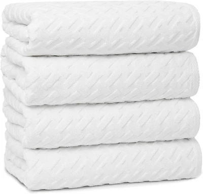 Toalla de baño de algodón de caña blanca 28650 toallas de baño estilo hotel ultra suaves altamente abdominales Foto 1 de 4