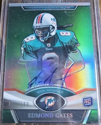 2011 Topps Platinum Autographs Green Refractors Edmond Clyde Gates /150 - Image 1 of 2