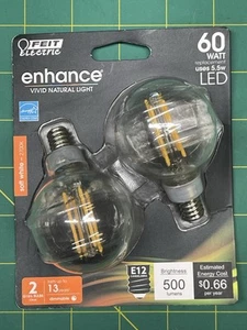 Feit Electric Enhance, 60W, LED Bulbs, E12 Base, Dimmable, Discount On Multiple - Picture 1 of 2