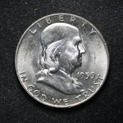1959-D Franklin Silver Half Dollar BU+ (cn15403) - Image 1 of 2