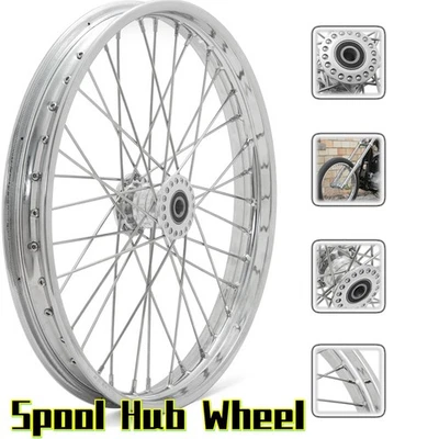 21x1.85 Spool Spoked Front Wheel Rim for Harley Sportster XL Chopper 3/4" Axle - Image 1 of 4