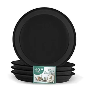 Plant Saucer - 12 inch - 4 Pack Durable Plastic Plant Tray for Plant Pots, - Picture 1 of 8