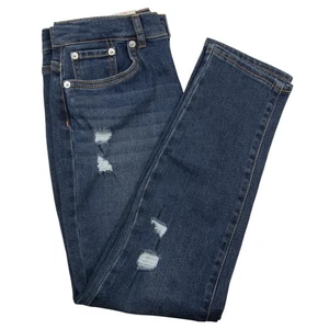 Levi's Girl's Mini Mom Adjustable Waistband Jeans From The Block - Dark Wash, 12 - Picture 1 of 4