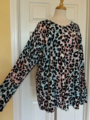 AVENUE Cárdigan Estampado Leopardo Suéter Talla 22/24 Foto 1 de 4