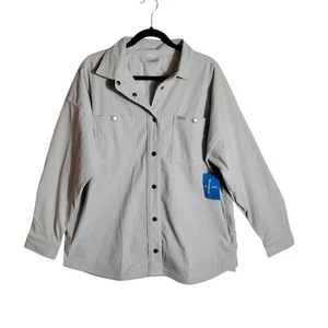 Columbia Blue Point Creek Women's Corduroy Long Sleeve Shirt Jacket XL New - Picture 1 of 11