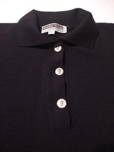 WORLDLY THINGS by Styltricot Kragen 100 % Wolle Größe 6 schwarz Pullover MADE ITALY - Bild 1 von 5