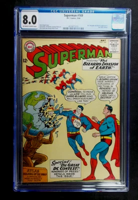 Superman #169 CGC 8.0 Bizarro app. Vintage DC Comics 1964 - Image 1 of 3