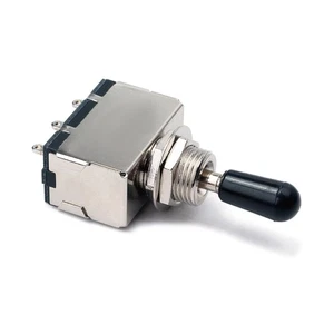 3 Way Toggle Switch Guitar Selector Toggle Switch Chrome and Black Knob - Bild 1 von 5